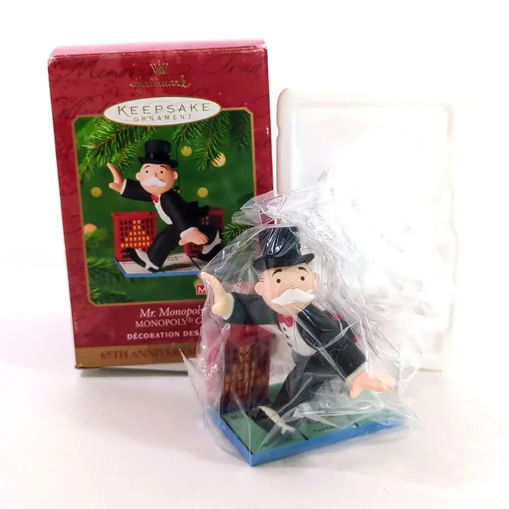 2000 Hallmark Keepsake Mr Monopoly Ornament 65th Anniversary of the Game w Box